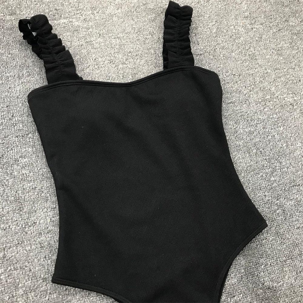 Luxury Black Female Swimsuit Vintage One Piece Ruffled Push Up Tummy Control Swimwear Halter One Piece Slimming Retro Swimsuit Women's Plus Size Push Up Bathing Suit Solid Red Swimwear Women Padded Bathing Suits Stevvex