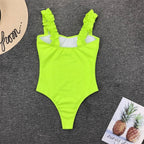 Luxury Black Female Swimsuit Vintage One Piece Ruffled Push Up Tummy Control Swimwear Halter One Piece Slimming Retro Swimsuit Women's Plus Size Push Up Bathing Suit Solid Red Swimwear Women Padded Bathing Suits Stevvex