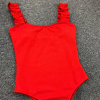 Luxury Black Female Swimsuit Vintage One Piece Ruffled Push Up Tummy Control Swimwear Halter One Piece Slimming Retro Swimsuit Women's Plus Size Push Up Bathing Suit Solid Red Swimwear Women Padded Bathing Suits Stevvex