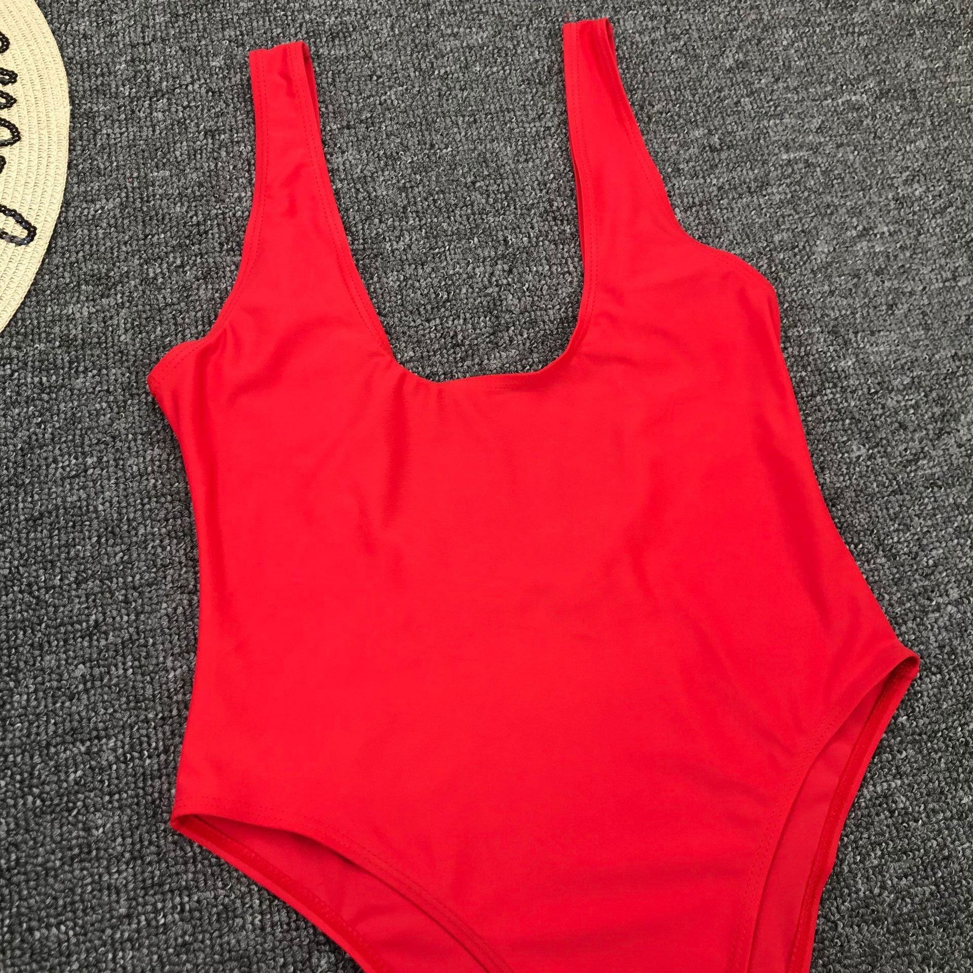 Luxury Black Female Swimsuit Vintage One Piece Ruffled Push Up Tummy Control Swimwear Halter One Piece Slimming Retro Swimsuit Women's Plus Size Push Up Bathing Suit Solid Red Swimwear Women Padded Bathing Suits Stevvex
