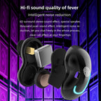 Sports Black Headphones Wireless Wearable Music Player Built-in Memory Sweatproof  WaterproofWireless Bluetooth Headphones 5.1 Gaming Headset In Ear HiFi Sports Noise Cancel Earphone For Smartphones LED Display For Sports Running Workout Stevvex