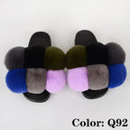 Summer Women Slippers Faux Fur Slides For Women Fluffy Slippers House Shoes Woman Slippers Open Toe Fuzzy Fur Slippers Girls Fluffy House Slides Outdoor Indoor Slippers
