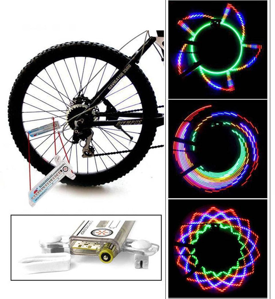 Bicycle Spoke Light Motorcycle Bike Tire Wheel Lights Flash Spoke Light Lamp Outdoor Cycling LED Bicycle Spoke Tire Light With 32 LED Changes Patterns Bicycle Rim Lights Stevvex