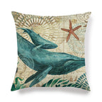 Pillowcase Sofa Cushion Cover Decoration Linen Pillow Case Higher Quality Marine Sea Life Pillow Covers Cases Super Soft Square Cushion Decorative Pillow Pattern Sofa Pillow Cover Couch Pillow 45x45CM Stevvex