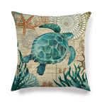 Pillowcase Sofa Cushion Cover Decoration Linen Pillow Case Higher Quality Marine Sea Life Pillow Covers Cases Super Soft Square Cushion Decorative Pillow Pattern Sofa Pillow Cover Couch Pillow 45x45CM Stevvex