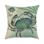 Pillowcase Sofa Cushion Cover Decoration Linen Pillow Case Higher Quality Marine Sea Life Pillow Covers Cases Super Soft Square Cushion Decorative Pillow Pattern Sofa Pillow Cover Couch Pillow 45x45CM Stevvex