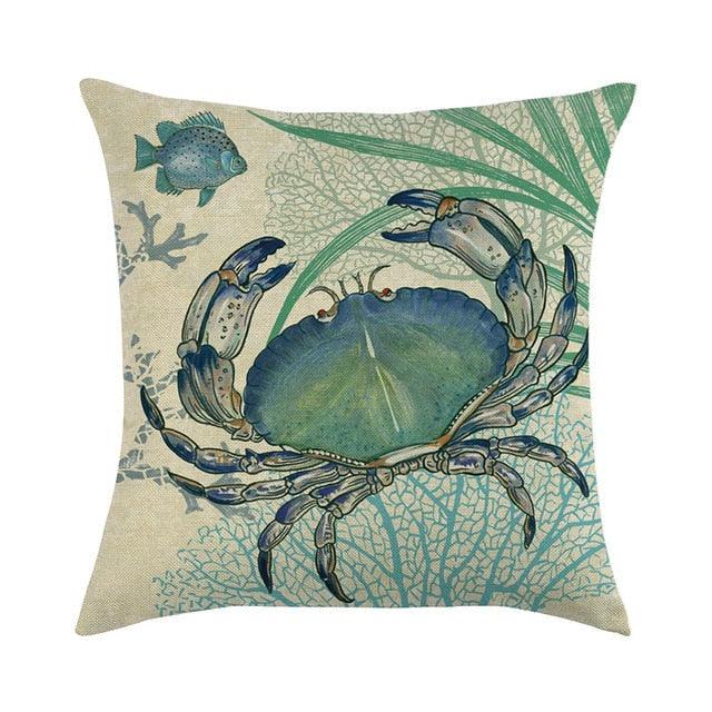 Pillowcase Sofa Cushion Cover Decoration Linen Pillow Case Higher Quality Marine Sea Life Pillow Covers Cases Super Soft Square Cushion Decorative Pillow Pattern Sofa Pillow Cover Couch Pillow 45x45CM Stevvex