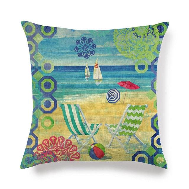 Pillowcase Sofa Cushion Cover Decoration Linen Pillow Case Higher Quality Marine Sea Life Pillow Covers Cases Super Soft Square Cushion Decorative Pillow Pattern Sofa Pillow Cover Couch Pillow 45x45CM Stevvex