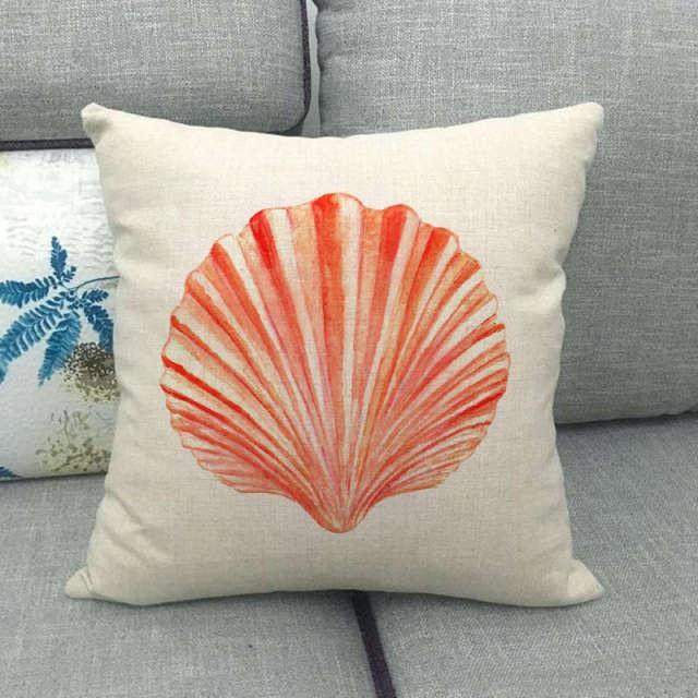 Pillowcase Sofa Cushion Cover Decoration Linen Pillow Case Higher Quality Marine Sea Life Pillow Covers Cases Super Soft Square Cushion Decorative Pillow Pattern Sofa Pillow Cover Couch Pillow 45x45CM Stevvex