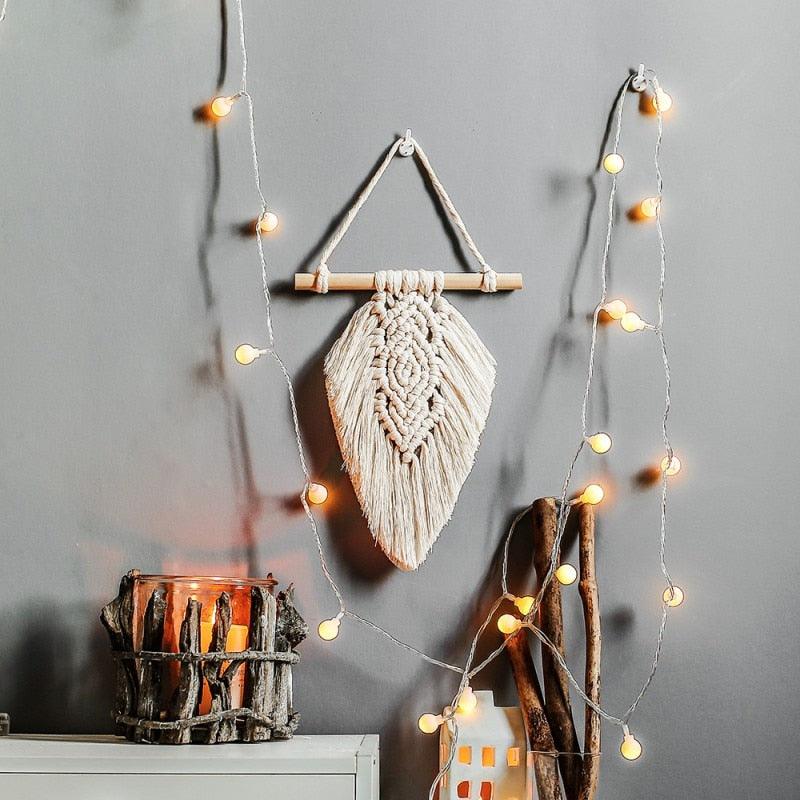 Handmade Wall Art Home Wall Decor Woven Hanging Tapestry Tassel Wind Chimes Wall Hanging Ornaments  Hand Macrame Wall  For Wall Wedding Living Room Gallery Patio Apartment Yard Decor Stevvex