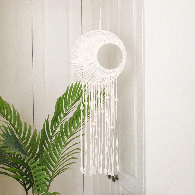 Handmade Wall Art Home Wall Decor Woven Hanging Tapestry Tassel Wind Chimes Wall Hanging Ornaments  Hand Macrame Wall  For Wall Wedding Living Room Gallery Patio Apartment Yard Decor Stevvex
