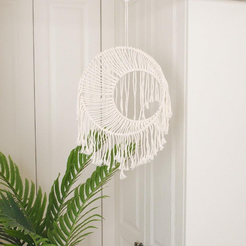Handmade Wall Art Home Wall Decor Woven Hanging Tapestry Tassel Wind Chimes Wall Hanging Ornaments  Hand Macrame Wall  For Wall Wedding Living Room Gallery Patio Apartment Yard Decor Stevvex
