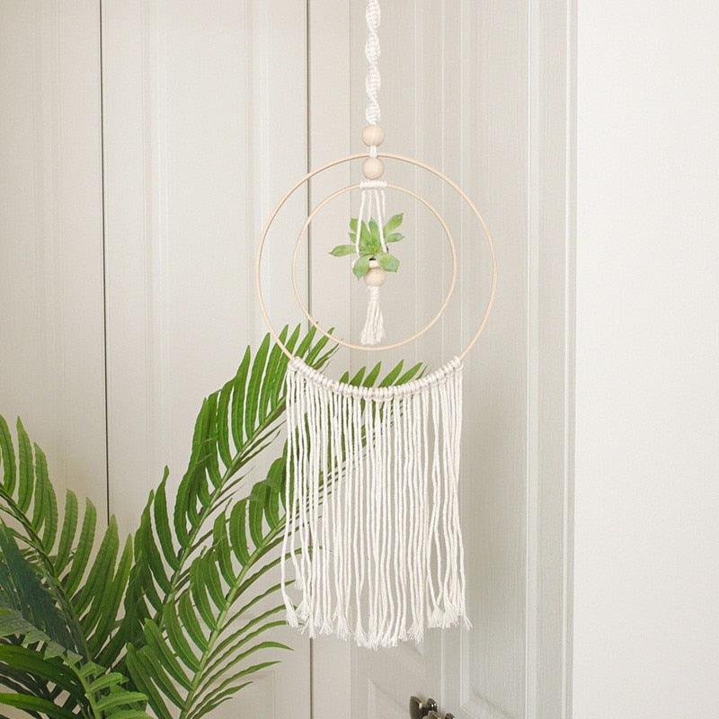 Handmade Wall Art Home Wall Decor Woven Hanging Tapestry Tassel Wind Chimes Wall Hanging Ornaments  Hand Macrame Wall  For Wall Wedding Living Room Gallery Patio Apartment Yard Decor Stevvex