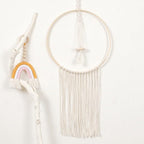 Handmade Wall Art Home Wall Decor Woven Hanging Tapestry Tassel Wind Chimes Wall Hanging Ornaments  Hand Macrame Wall  For Wall Wedding Living Room Gallery Patio Apartment Yard Decor Stevvex