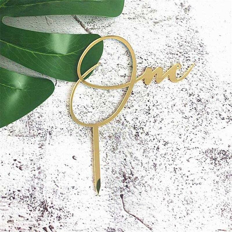 Acrylic One Cake Topper Top Cake One Cake Topper Birthday Cake Topper Double Sided For Anniversaries And Parties  Birthday Party Cupcake Toppers Flags Wedding Baby Shower Supplies Lovely Baking Dessert Decorations Stevvex