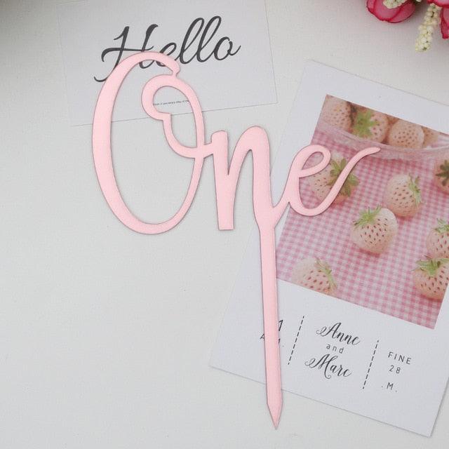 Acrylic One Cake Topper Top Cake One Cake Topper Birthday Cake Topper Double Sided For Anniversaries And Parties  Birthday Party Cupcake Toppers Flags Wedding Baby Shower Supplies Lovely Baking Dessert Decorations Stevvex