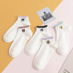 New 5pairs/lot Mixed Colors Ankle Socks Summer Sport Fashion Funny Underwear Women Breathable Soft Combed Out Of Pure Cotton Breathable Socks For Men And Women Stevvex