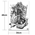Extra Large Back Temporary Lion Tatoo Sticker Waterproof Black Luxury Big Modern  Design For Mens Stevvex