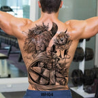 Extra Large Back Temporary Lion Tatoo Sticker Waterproof Black Luxury Big Modern  Design For Mens Stevvex