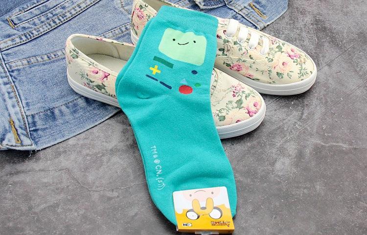 Anime Adventure Time Sock Women Cartoon Cute Socks Ice King Lumpy Space Princess Fun Autumn Winter Yellow Cotton Socks Warm Socks For Men And Women Stevvex