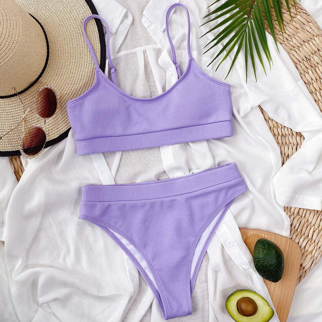 Female Push Up Swimsuit Modern Swimwear For Women Bikinis High Waist Bikini Set Solid Bikini 2 Piece Swimsuit Bathing Suits Women Bathing Suit High Waist Bikini Set Sport Wear Swimming Suit Bikini Stevvex