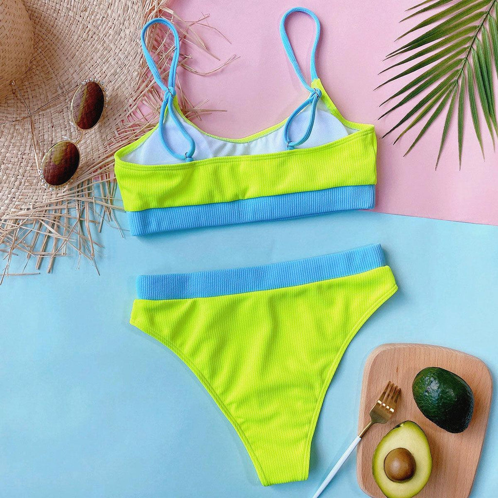 Female Push Up Swimsuit Modern Swimwear For Women Bikinis High Waist Bikini Set Solid Bikini 2 Piece Swimsuit Bathing Suits Women Bathing Suit High Waist Bikini Set Sport Wear Swimming Suit Bikini Stevvex