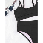 Female Push Up Swimsuit Modern Swimwear For Women Bikinis High Waist Bikini Set Solid Bikini 2 Piece Swimsuit Bathing Suits Women Bathing Suit High Waist Bikini Set Sport Wear Swimming Suit Bikini Stevvex