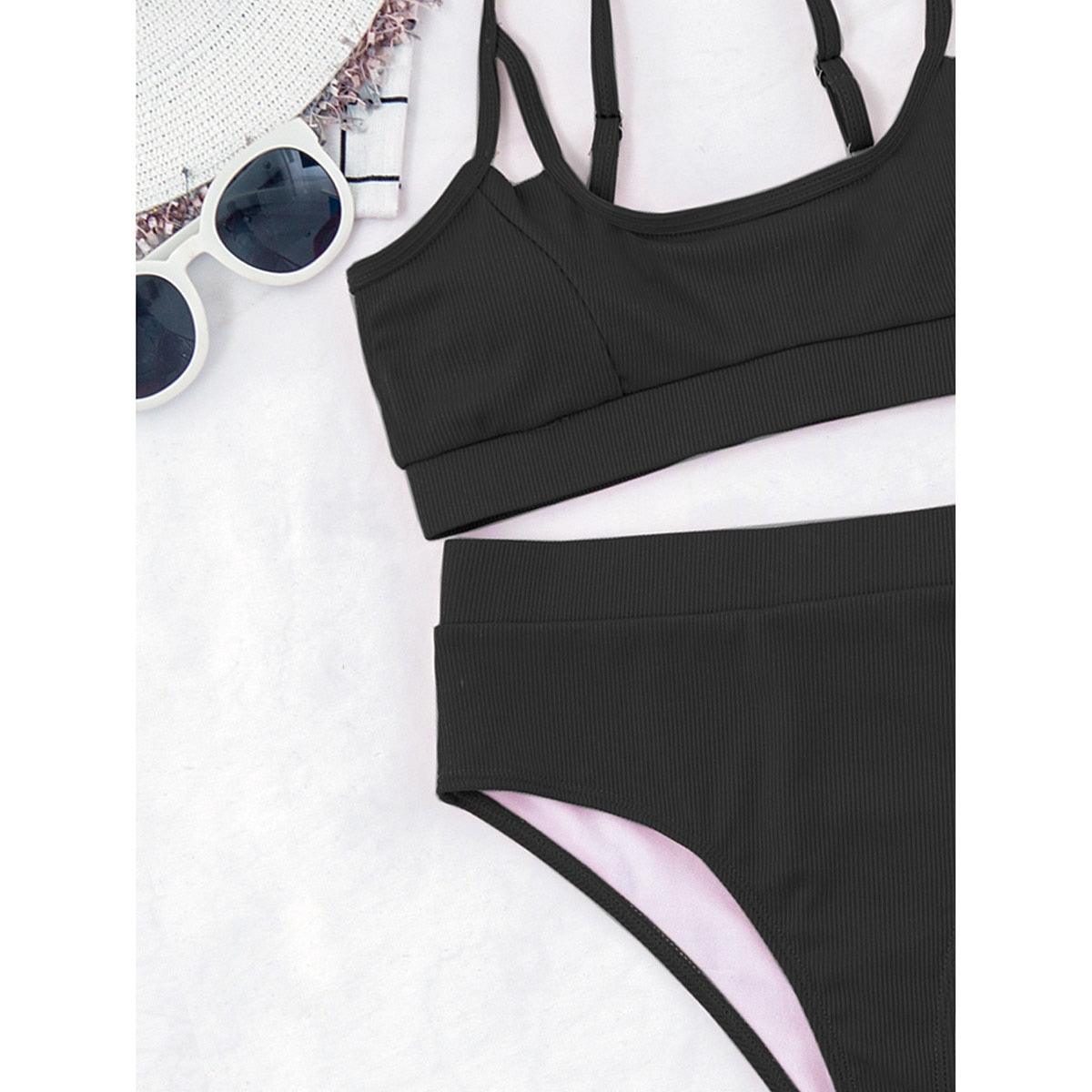 Female Push Up Swimsuit Modern Swimwear For Women Bikinis High Waist Bikini Set Solid Bikini 2 Piece Swimsuit Bathing Suits Women Bathing Suit High Waist Bikini Set Sport Wear Swimming Suit Bikini Stevvex