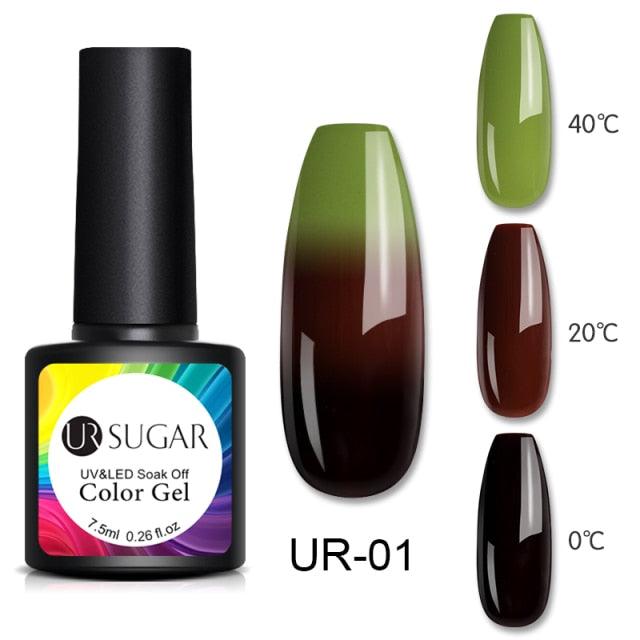 Luxury Modern Elegant Colorful Diamond Gel Nail Polish UV Temperature Color Changing Elegant Fashion Rainbow Colors For Womens Stevvex