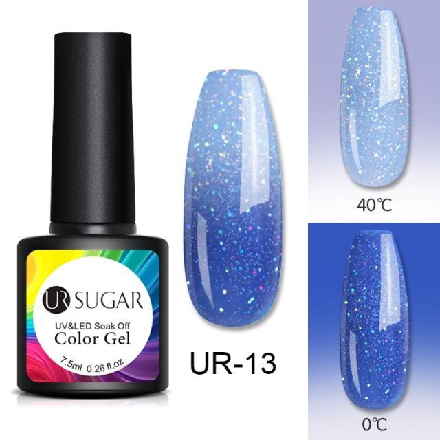 Luxury Modern Elegant Colorful Diamond Gel Nail Polish UV Temperature Color Changing Elegant Fashion Rainbow Colors For Womens Stevvex