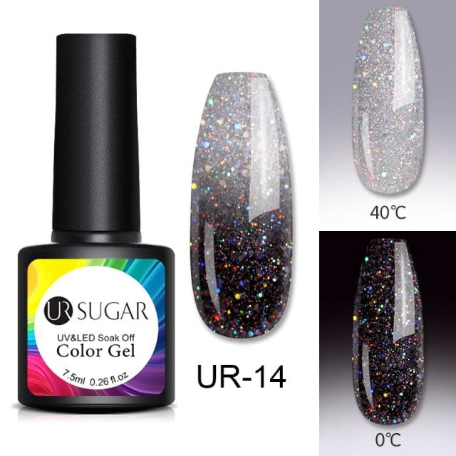 Luxury Modern Elegant Colorful Diamond Gel Nail Polish UV Temperature Color Changing Elegant Fashion Rainbow Colors For Womens Stevvex