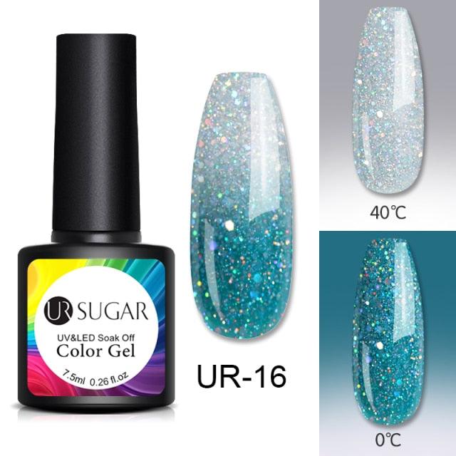 Luxury Modern Elegant Colorful Diamond Gel Nail Polish UV Temperature Color Changing Elegant Fashion Rainbow Colors For Womens Stevvex
