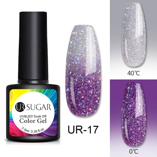 Luxury Modern Elegant Colorful Diamond Gel Nail Polish UV Temperature Color Changing Elegant Fashion Rainbow Colors For Womens Stevvex