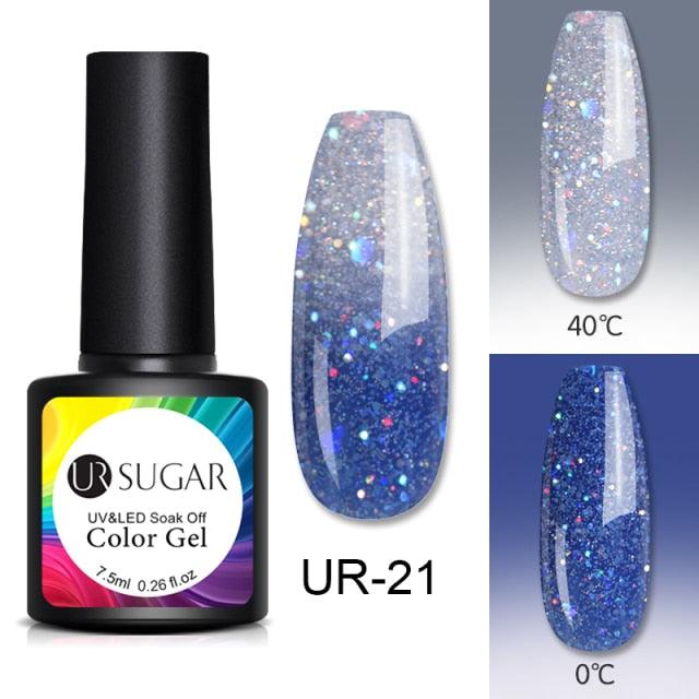 Luxury Modern Elegant Colorful Diamond Gel Nail Polish UV Temperature Color Changing Elegant Fashion Rainbow Colors For Womens Stevvex