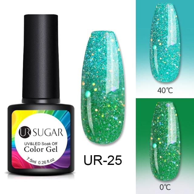 Luxury Modern Elegant Colorful Diamond Gel Nail Polish UV Temperature Color Changing Elegant Fashion Rainbow Colors For Womens Stevvex