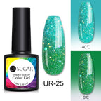 Luxury Modern Elegant Colorful Diamond Gel Nail Polish UV Temperature Color Changing Elegant Fashion Rainbow Colors For Womens Stevvex