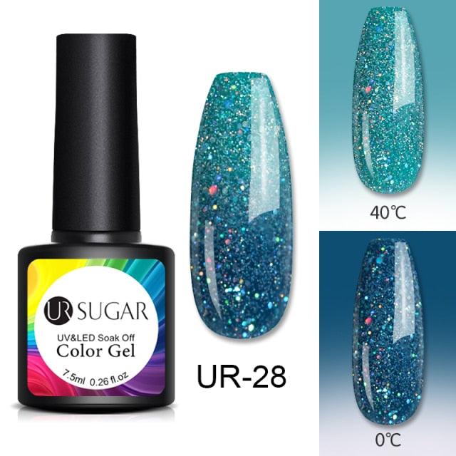 Luxury Modern Elegant Colorful Diamond Gel Nail Polish UV Temperature Color Changing Elegant Fashion Rainbow Colors For Womens Stevvex