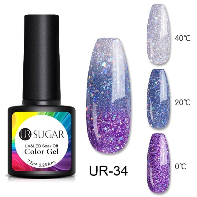 Luxury Modern Elegant Colorful Diamond Gel Nail Polish UV Temperature Color Changing Elegant Fashion Rainbow Colors For Womens Stevvex