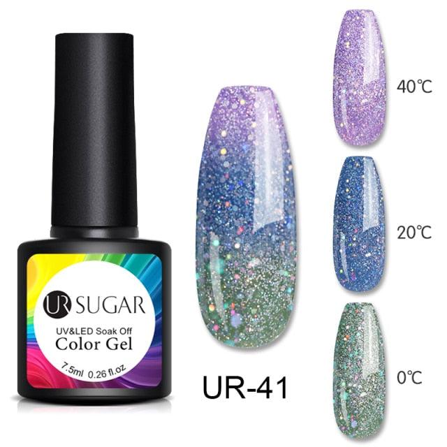 Luxury Modern Elegant Colorful Diamond Gel Nail Polish UV Temperature Color Changing Elegant Fashion Rainbow Colors For Womens Stevvex