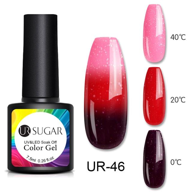 Luxury Modern Elegant Colorful Diamond Gel Nail Polish UV Temperature Color Changing Elegant Fashion Rainbow Colors For Womens Stevvex
