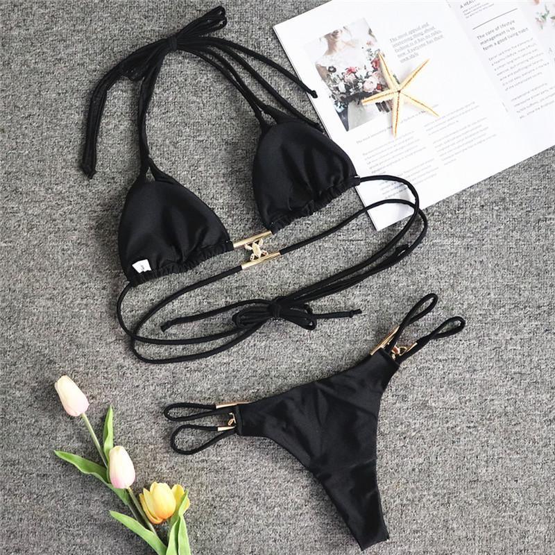 Luxury Purple Halter Crystal Diamond Bikini Female Swimsuit Women Swimwear Rhinestone Bikini Set Bathing Suit Women's Swimwear Rhinestone Halter Low Waist Tie Side Bikini Set 2 Pieces Crystal Diamond Swimsuit Stevvex