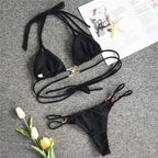 Luxury Purple Halter Crystal Diamond Bikini Female Swimsuit Women Swimwear Rhinestone Bikini Set Bathing Suit Women's Swimwear Rhinestone Halter Low Waist Tie Side Bikini Set 2 Pieces Crystal Diamond Swimsuit Stevvex