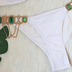 Luxury Purple Halter Crystal Diamond Bikini Female Swimsuit Women Swimwear Rhinestone Bikini Set Bathing Suit Women's Swimwear Rhinestone Halter Low Waist Tie Side Bikini Set 2 Pieces Crystal Diamond Swimsuit Stevvex