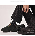 Mens Strong Casual Fashion Chunky Sneakers Height Increasing Spring Thick Sole Footwear Fashion High Quality Sneakers Slip on Walking Shoes High Top Casual Shoes For Men