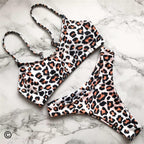 Leopard Bikini Women Swimwear Female Swimsuit Women Two Pieces Scalloped Bikini Set Swimsuits  Bathing Suit Two-pieces Bikini Set Bather Bathing Suit