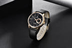 New Simple Luxury Mens Quartz Watch Casual Leather Strap Design Waterproof Comfortable Wrist Watch For Men Stevvex