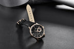 New Simple Luxury Mens Quartz Watch Casual Leather Strap Design Waterproof Comfortable Wrist Watch For Men Stevvex