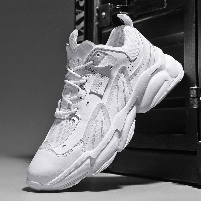 Fashion Mens Sneakers White Trend Casual Comfortable Black Mens Chunky Sneaker Design Summer White Outdoor Running Tennis Sneakers Sport Fashion Comfortable Casual Mens Sneakers Stevvex
