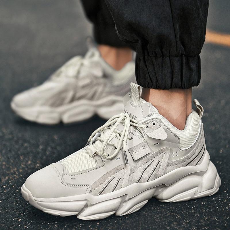 Fashion Mens Sneakers White Trend Casual Comfortable Black Mens Chunky Sneaker Design Summer White Outdoor Running Tennis Sneakers Sport Fashion Comfortable Casual Mens Sneakers Stevvex