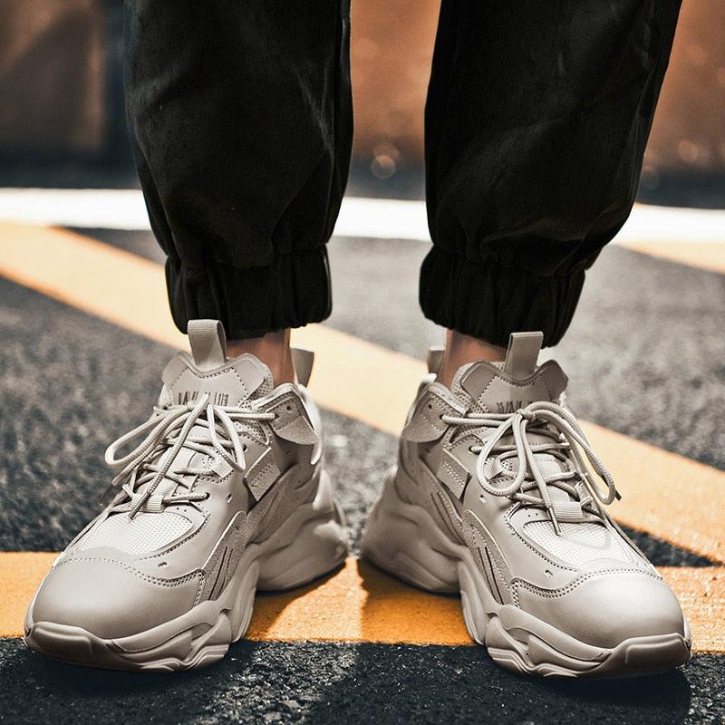 Fashion Mens Sneakers White Trend Casual Comfortable Black Mens Chunky Sneaker Design Summer White Outdoor Running Tennis Sneakers Sport Fashion Comfortable Casual Mens Sneakers Stevvex